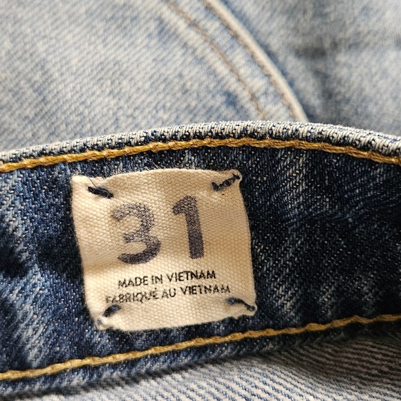 We The Free Free People Bailey Denim Skirt 31 Frayed High Low Raw Hem Boho - Picture 4 of 7